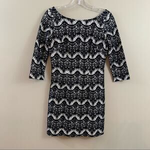 Lilly Pulitzer Black Crochet Overlay Bodycon Dress